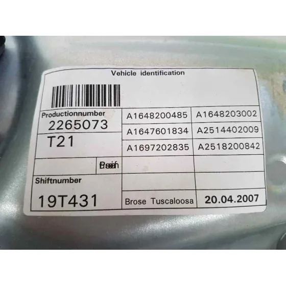 Elevalunas Delantero Derecho para Mercedes-Benz Clase M (W164)