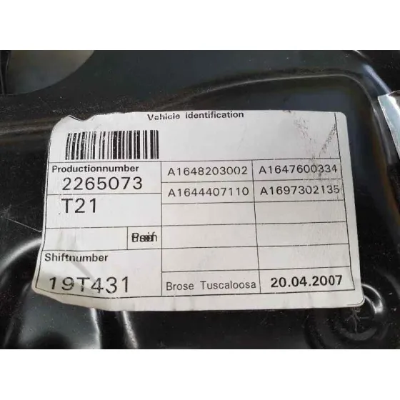 Elevalunas Trasero Izquierdo para Mercedes-Benz Clase M (W164)