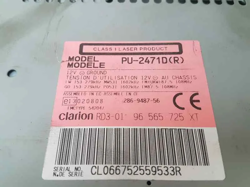 Sistema Audio / Radio Cd para Citroën C8