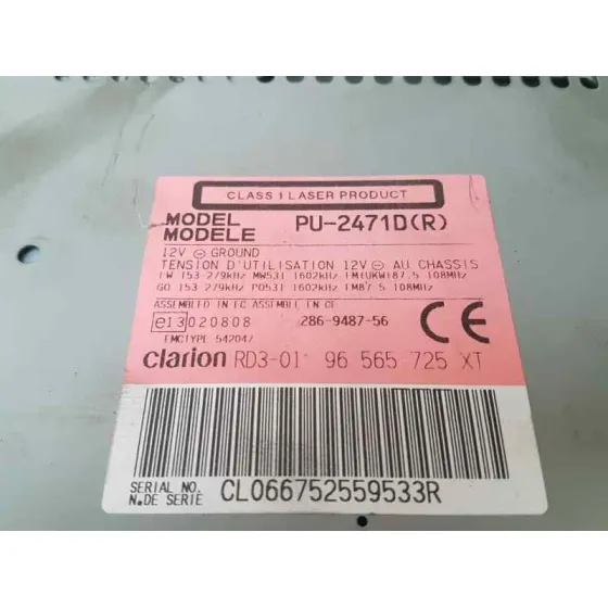 Sistema Audio / Radio Cd para Citroën C8