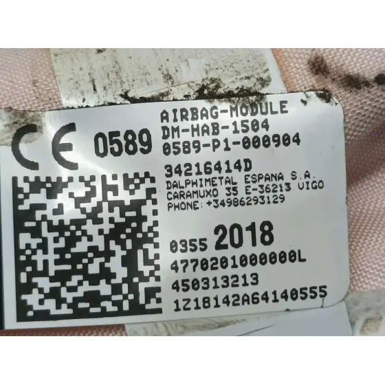 Airbag Cortina Delantero Izquierdo para Citroën C3 Aircross
