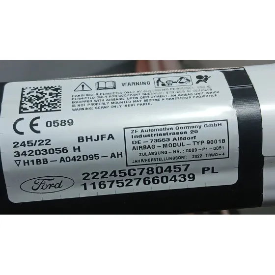 Airbag Cortina Delantero Izquierdo para Ford Fiesta Vii (Hj, Hf)