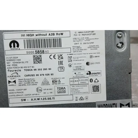 Sistema Audio / Radio para Citroën C4 Iii (Ba_, Bb_, Bc_)