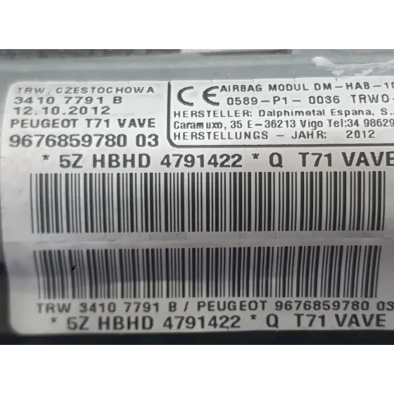 Airbag Cortina Delantero Izquierdo para Peugeot 308 I (4A_, 4C_)