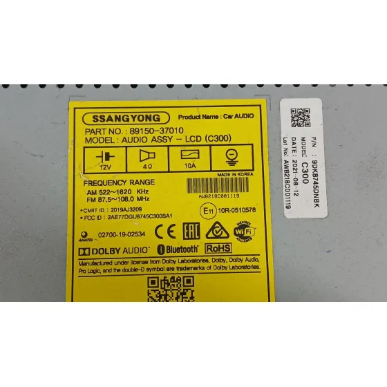 Sistema Audio / Radio para Ssangyong Korando (C300)