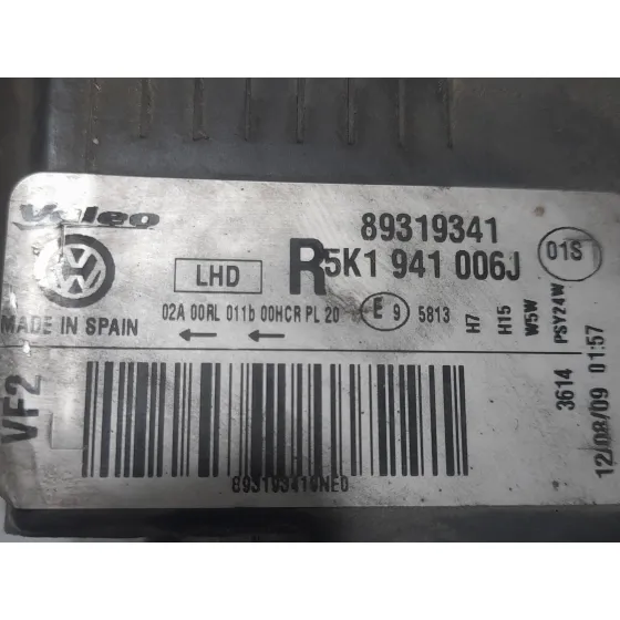 Faro Derecho para Volkswagen Golf Vi (5K1)
