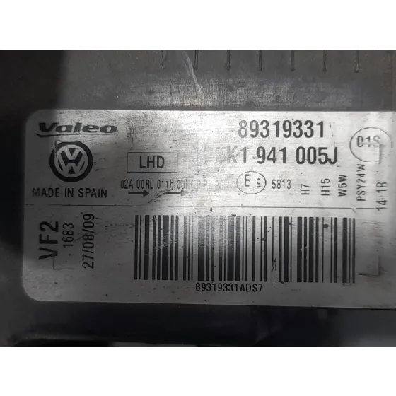 Faro Izquierdo para Volkswagen Golf Vi (5K1)