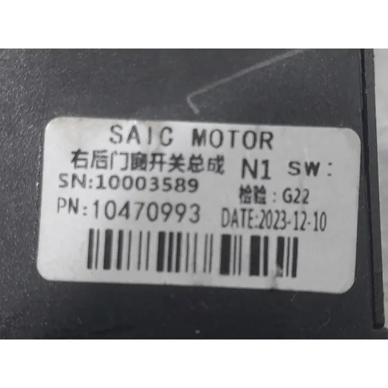 Mando Elevalunas Trasero Derecho para Mg Zs Suv (Azs1)