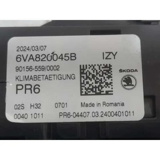 Mando Calefaccion / Aire Acondicionado para Skoda Fabia Iv (Pj3)