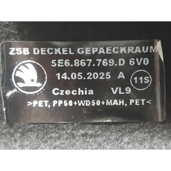 Bandeja Trasera para Skoda Octavia Iv (Nx3, Nn3, Pv3)