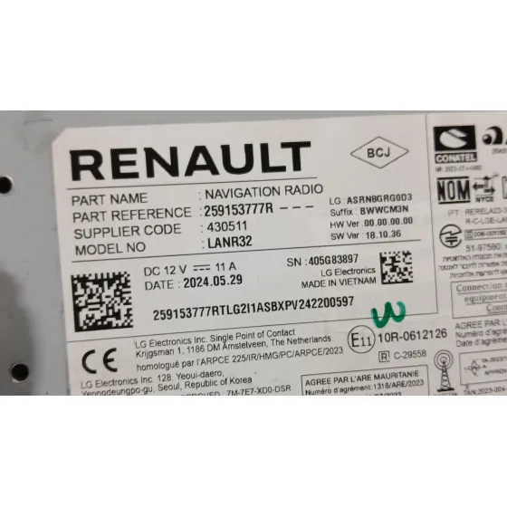 Sistema Audio / Radio para Renault Captur Ii (Hf_)