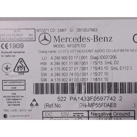 Sistema Audio / Radio Cd para Mercedes-Benz Clase Gla (W156)