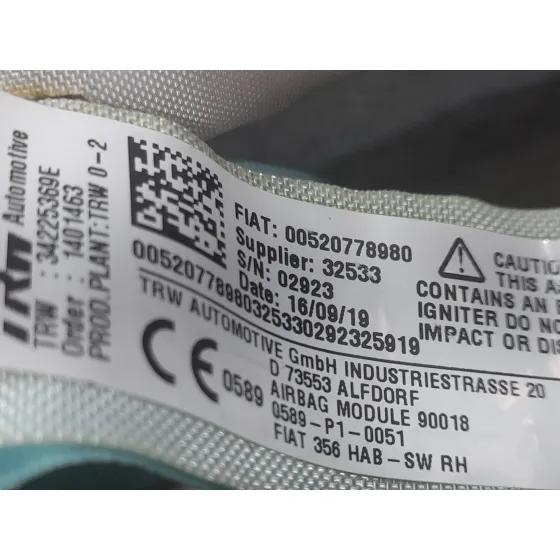 Airbag Cortina Delantero Derecho para Fiat Tipo Hatchback (356_, 357_)