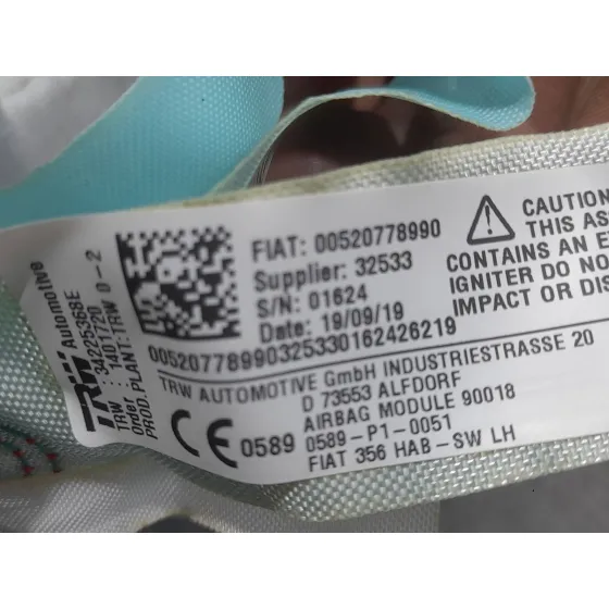 Airbag Cortina Delantero Izquierdo para Fiat Tipo Hatchback (356_, 357_)
