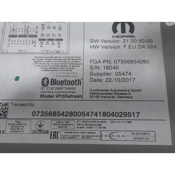Sistema Audio / Radio para Fiat Tipo Station Wagon (356_, 357_)