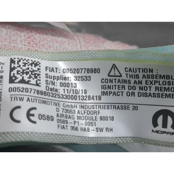 Airbag Cortina Delantero Derecho para Fiat Tipo Hatchback (356_, 357_)