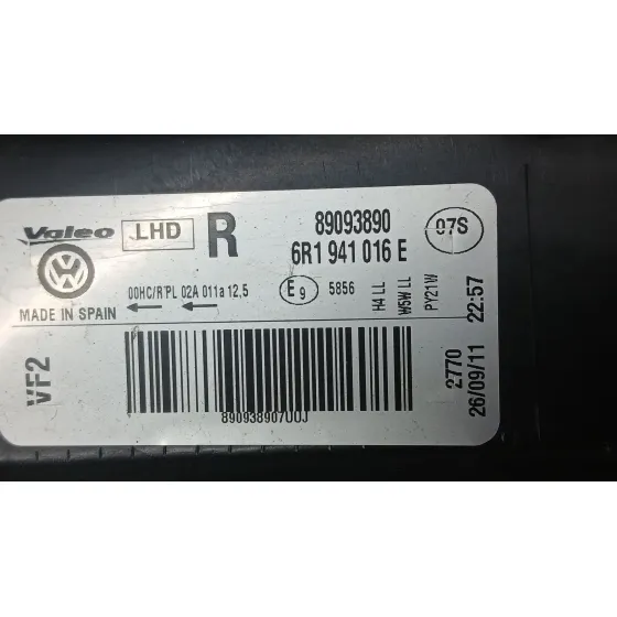 Faro Derecho para Volkswagen Polo V (6R1, 6C1)