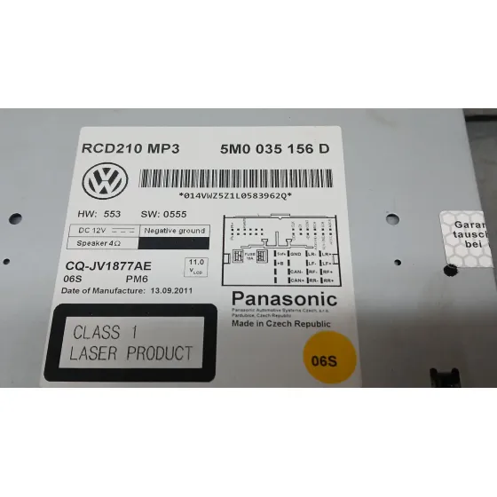 Sistema Audio / Radio Cd para Volkswagen Polo V (6R1, 6C1)