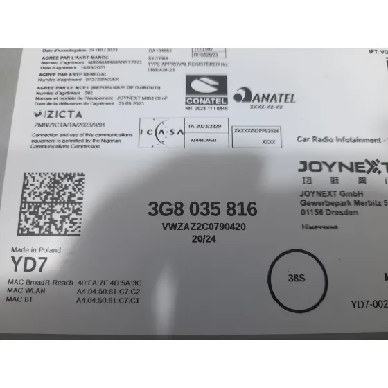 Sistema Audio / Radio para Volkswagen Taigo (Cs1)