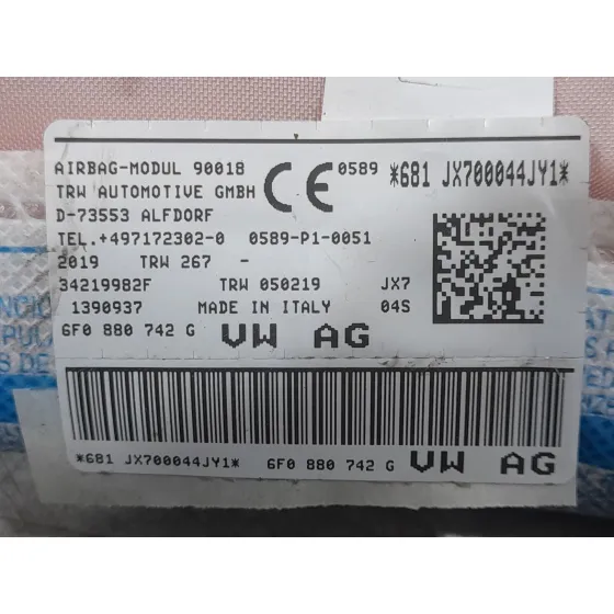Airbag Cortina Delantero Derecho para Seat Ibiza V (Kj1, Kjg)