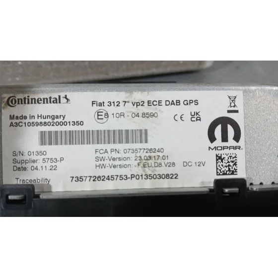 Sistema Navegacion Gps para Fiat 500 (312_)