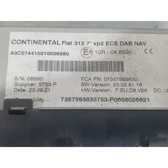 Sistema Navegacion Gps para Fiat 500 (312_)