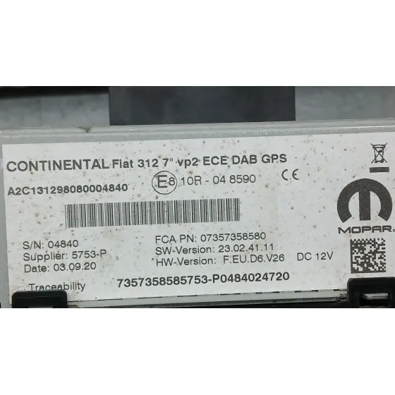 Sistema Navegacion Gps para Fiat 500 (312_)