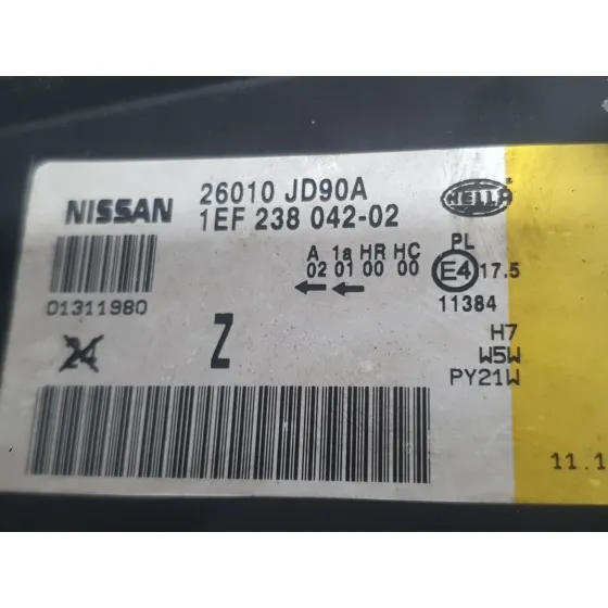 Faro Derecho para Nissan Qashqai I (J10, Nj10)