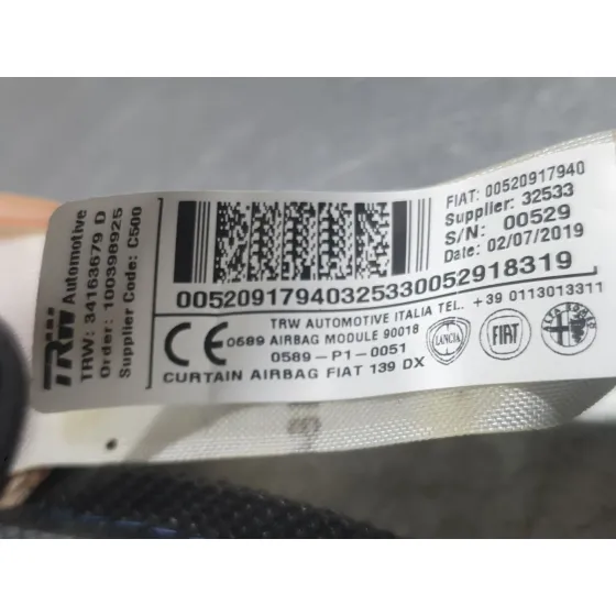 Airbag Cortina Delantero Derecho para Fiat Panda (312_, 319_)