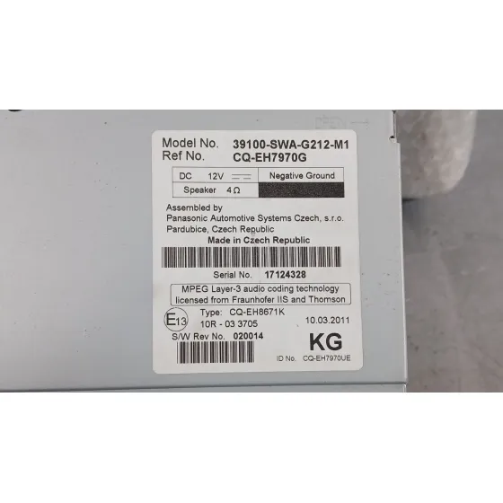 Sistema Audio / Radio Cd para Honda Cr-V Iii (Re_)