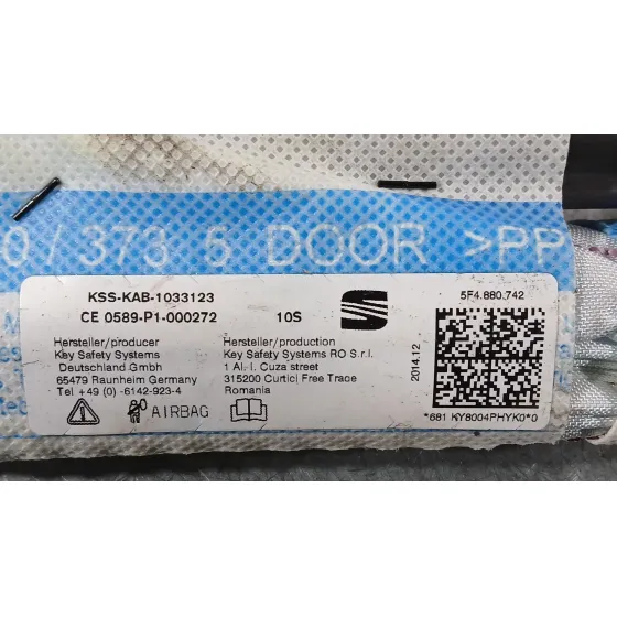 Airbag Cortina Delantero Derecho para Seat Leon (5F1)
