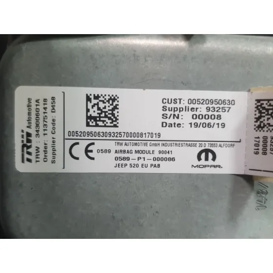 Kit Airbag para Jeep Renegade Suv (Bu, B1, Bv)
