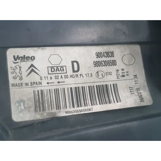 Faro Derecho para Citroën Berlingo Multispace (B9)