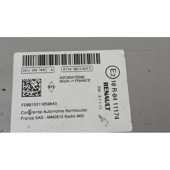 Sistema Audio / Radio para Renault Captur I (J5_, H5_)