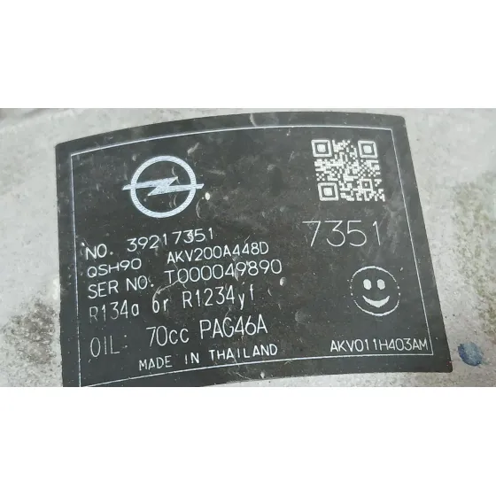 Compresor Aire Acondicionado para Opel Astra K (B16)