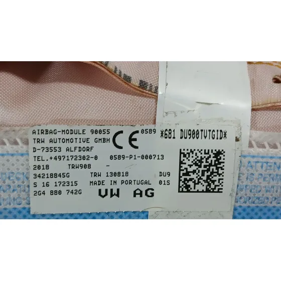 Airbag Cortina Delantero Derecho para Volkswagen Polo Vi (Aw1, Bz1, Ae1)
