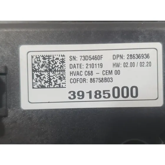 Mando Climatizador para Opel Corsa F (P2Jo)