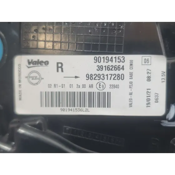 Piloto Trasero Derecho para Opel Corsa F (P2Jo)
