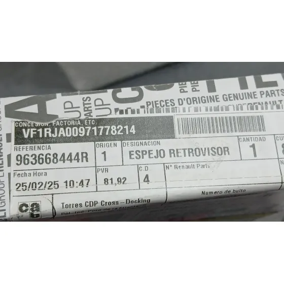 Cristal Espejo Izquierdo para Renault Clio V (B7_)