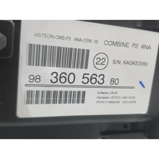 Cuadro Instrumentos para Peugeot 2008 Ii (Ud_, Us_, Uy_, Uj_, Ur_, Uc_)