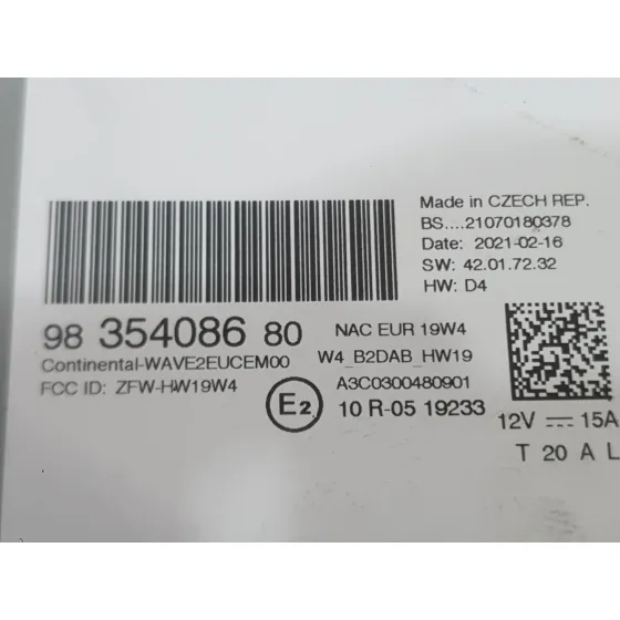 Sistema Audio / Radio para Peugeot 2008 Ii (Ud_, Us_, Uy_, Uj_, Ur_, Uc_)