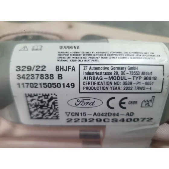 Airbag Cortina Delantero Derecho para Ford Ecosport