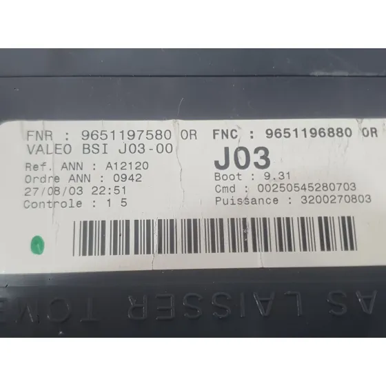 Caja Reles / Fusibles para Peugeot 307 Sw (3H)