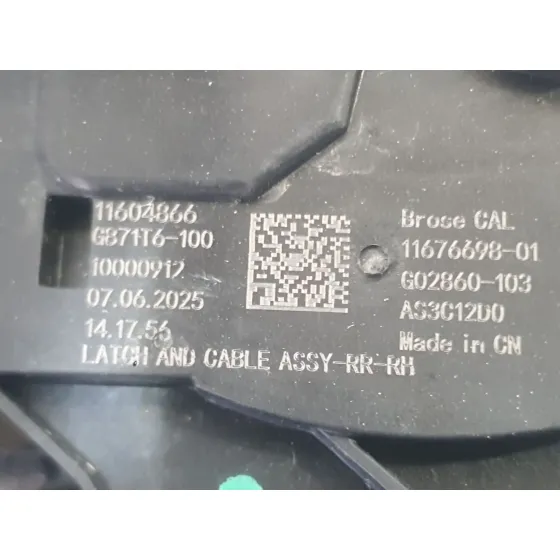 Cerradura Puerta Trasera Derecha para Mg Hs (As23)