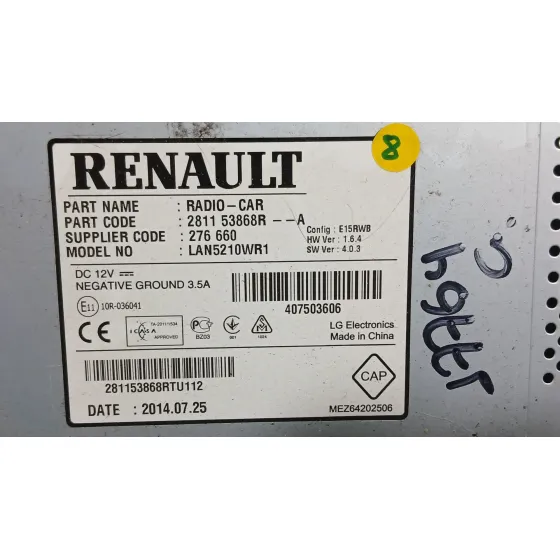 Sistema Navegacion Gps para Renault Clio Iv (Bh_)