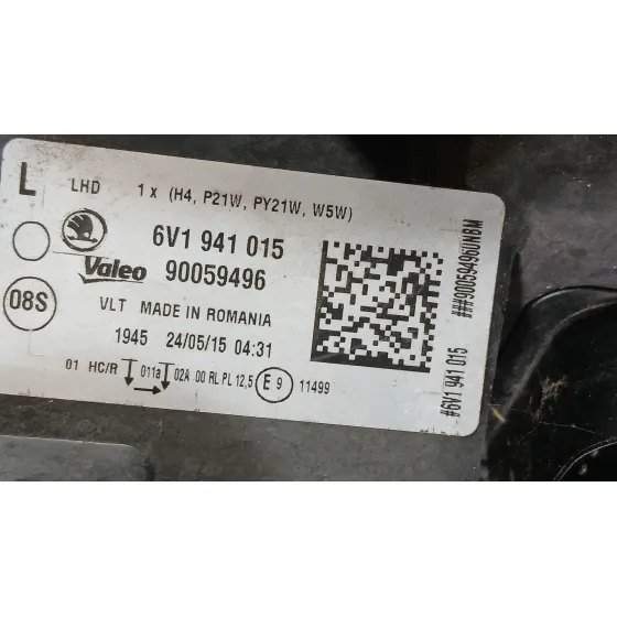 Faro Izquierdo para Skoda Fabia Iii (Nj3)