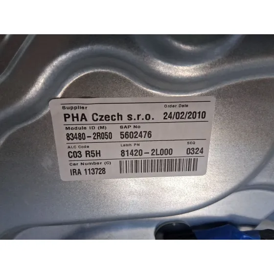 Elevalunas Trasero Derecho para Hyundai I30 (Fd)