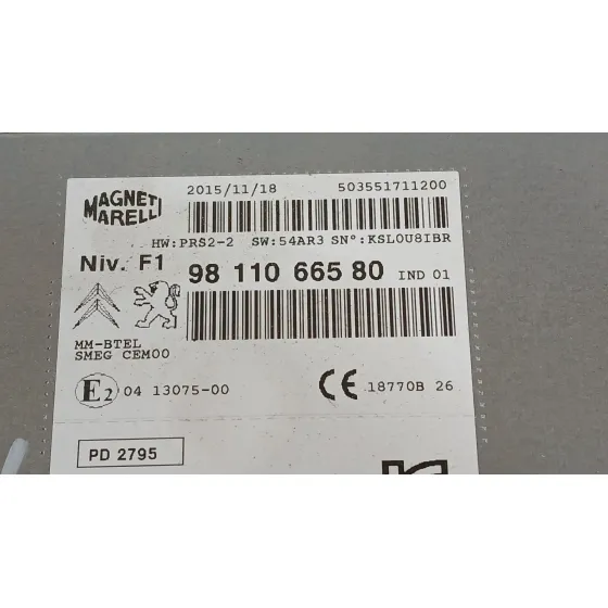 Sistema Audio / Radio para Peugeot 208 I (Ca_, Cc_)