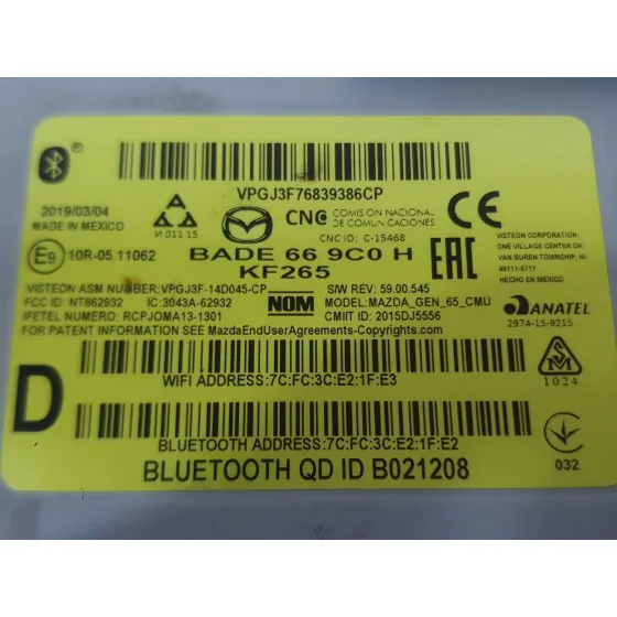 Sistema Audio / Radio para Mazda 2 Lim. ()