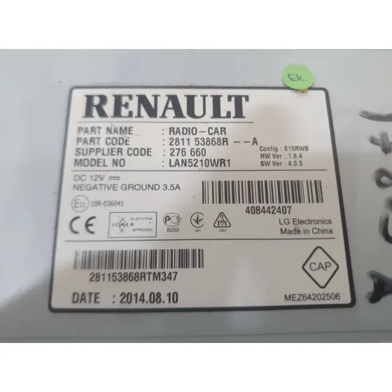 Sistema Navegacion Gps para Renault Clio Iv (Bh_)